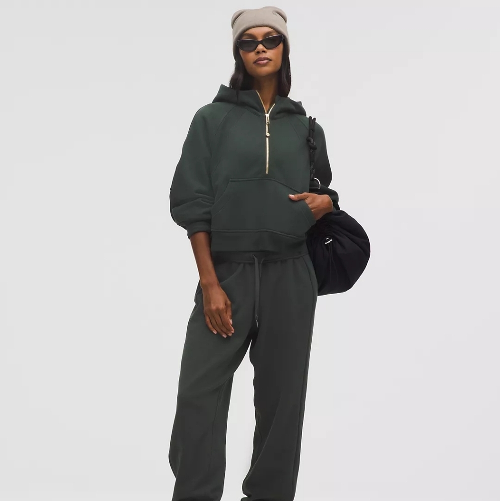 Lululemon Oversized Half Zip Scuba, Dark Green, Size XS/S